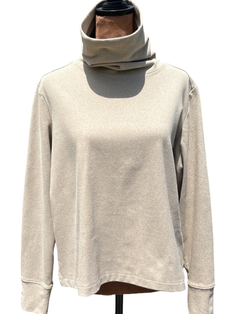 CALIA Women’s Heather Tan Cowl Neck Pullover Sweatshirt Size Medium